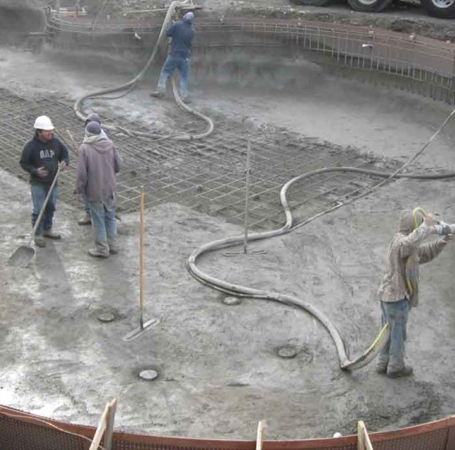 CONCRETE FLOOR AND GUNITE APPLICATION